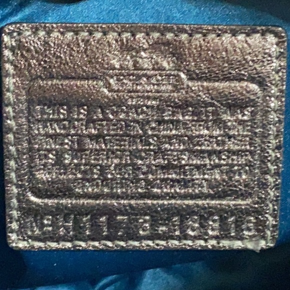 *SOLD*Coach Sophia Madison Metallic Gunmetal Leather Satchel - Picture 13 of 16